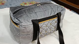 Beautiful Designer big Travel bag step by step Tutorial/बड़े ट्रैवल बैग में साइड पॉकेट लगाना सीखें