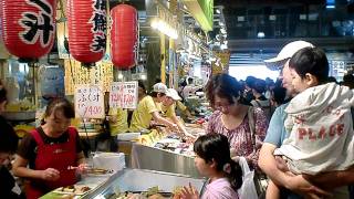 唐戸市場風景（寿司、ふぐ刺身など）카라토시장