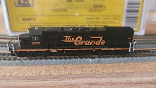 AZL 64101-2 DRGW Rio Grande SD40T-2 5377 Locomotive Test Run at z.scale.hobo 07.20.2024