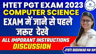 Important Instructions  HTET PGT Computer Science l Jyoti Budhwar | UGC NET GYAN Computer Science