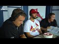 adam wainwright receives birthday cake while in the fsmw broadcast booth