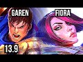 GAREN vs FIORA (TOP) | 11/0/2, 4.1M mastery, 7 solo kills, Legendary, 700+ games | KR Master | 13.9