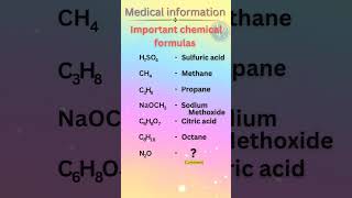 Common important chemical formulas ll medical information ll #shorts #viral #short #neet#nursing#bsc