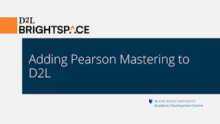 Adding Pearson Mastering to D2L