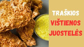 Traškios vištienos juostelės (crispy chicken strips) | Skaniai ir paprastai