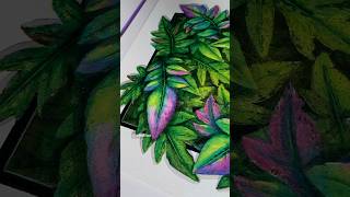 Depth leaves painting / Summer plans painting / Leaf print / Botanical #acrylicpainting #leafart