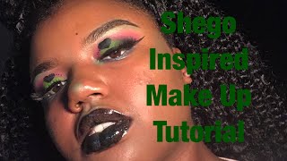 Off Brand Shego Make Up Tutorial/ Kim Possible// Dark Skin