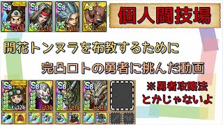 【ドラクエタクト】開花トンヌラで完凸ロトの勇者に挑む動画【個人闘技場】