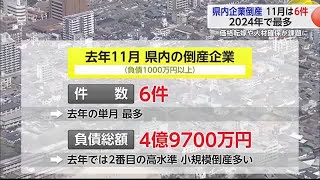 去年11月の企業倒産 去年1年間で最多\