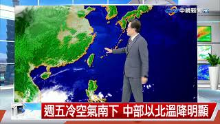 【立綱氣象報報】東北季風強度減弱 白天溫升 早晚涼│中視午間氣象 20241210