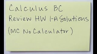 2008 Calculus BC Multiple Choice No Calculator