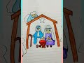 Christmas special Jesus Christ Birth Drawing #shorts #ytshorts #aradhya27art #christmas #easydrawing