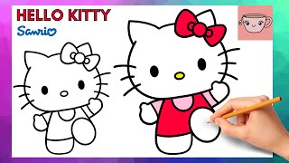 How To Draw Hello Kitty - Waving | Sanrio | Cute Easy Step By Step Drawing Tutorial