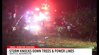 Powerful winds topple trees, a firehouse collapse under heavy snow, and a planetary alignment