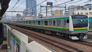 【超低速通過】JR東日本湘南新宿ラインE233系E-13編成普通逗子行き新大久保駅通過(2024/9/21)