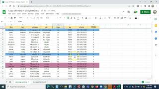 Sort and Filter in Google Sheets