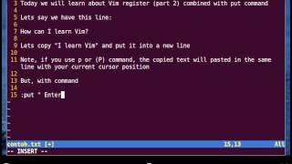 Vim Tutorial - Registers and Put Command (Part 2)