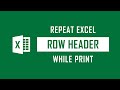 How to Repeat Excel Row Header while Printing