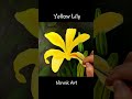 shorts yellow lily flower acrylic painting