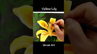 #Shorts Yellow Lily Flower Acrylic painting