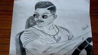 Drawing of Allu arjun pencil sketch