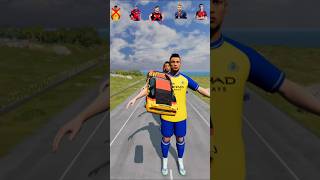 🚘CR7 vs Messi vs Neymar vs Mbappe vs Ronaldo Characters ⚽️#beamngdrive #football #shorts #simulator