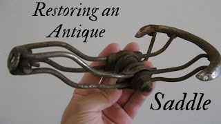 Restoring an Antique Leather Persons Track Racer Bicycle Saddle for the 1927 Hercules Speed King