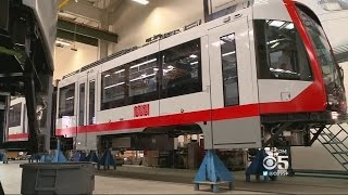 SF Mayor Tours Plant Where New Muni Light Rail Cars Are Manufactured