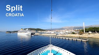 Split Croatia | arrival to port with a cruise ship | passenger ship´s manoeuvre | seafarers