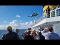 helicopter medevac from a cruise ship by german coast guard helicopter