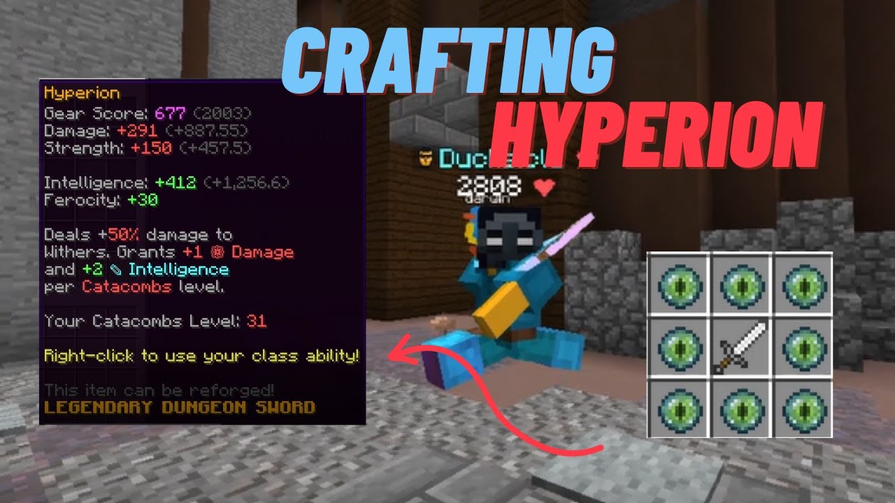 Crafting Hyperion Hypixel Skyblock Youtube