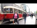 a few seconds of uncensored reality of life in prague s street crowd cold noise and busy