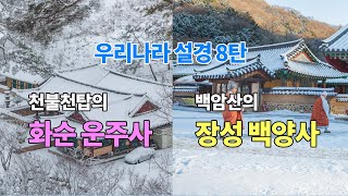 #천불천탑의 화순 #운주사 그리고 #백암산 자락의 장성 #백양사 설경 / 우리나라 설경 8탄