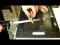 Filleting fish with electric knife