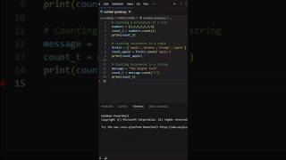 Count method in Python #pythonshorts 👾 Python programming tutorial #vscode #shorts #trending