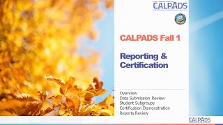 Fall-1 Reporting and Certification - Module - A - Introduction