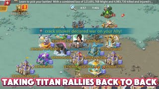 Upgraded Rally Trap Vs Titans. Mixed Rallies. Mythic Rally Trap. Lords Mobile