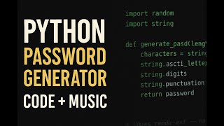 Python Project for Beginners 🔐 | Random Password Generator | Code + Music