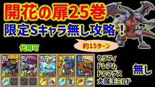 【ドラクエタクト】開花の扉25巻 限定Sキャラ無し攻略！立ち回り解説 代用あり