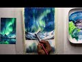 watercolor northern lights painting tutorial in easy steps