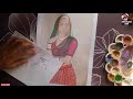 rajasthani painting rajasthani lady painting rajasthani drawing rajasthani girl drawing part 1