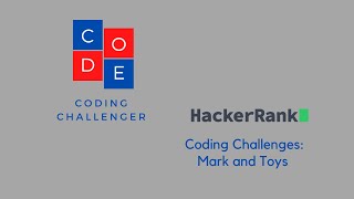 Hacker Rank Coding Challenge: Mark and Toys
