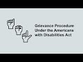 Office of the Chief Disability Officer - Grievance Procedure Under Americans with Disabilities Act