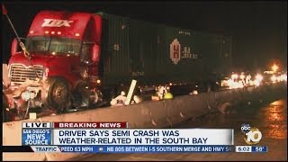 Sig Alert for north I-805 at Bonita Road: Big rig crashes into freeway barrier