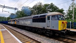 DCR 56091 + 56301 (Brief stop)and 66181 passing through Reading West