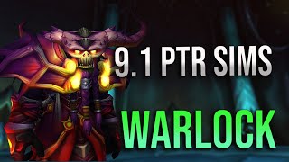 9.1 PTR - Early Warlock Triple Potency Sims for Destruction, Demonology and Affliction! Live vs PTR!