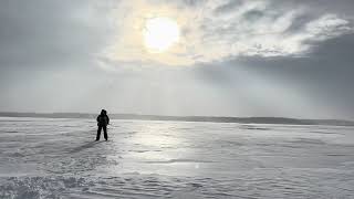 Snowkiting in Minnesota.  Day 1. Just kite.