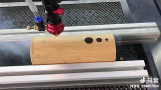 Lideal _co2 laser cutting machine 150w  cutting on Round bamboo tube👌