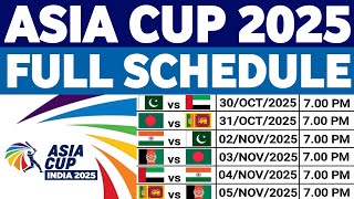 Asia Cup 2025 Full Schedule | Date,Time,Venue and All Matches