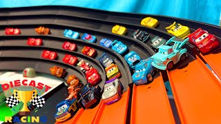 Disney Cars Mini Racers super six lane track tournament The Final part 3